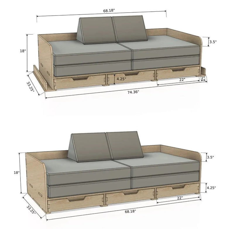 RONAN- Play Cushion Couch by Bush Acres