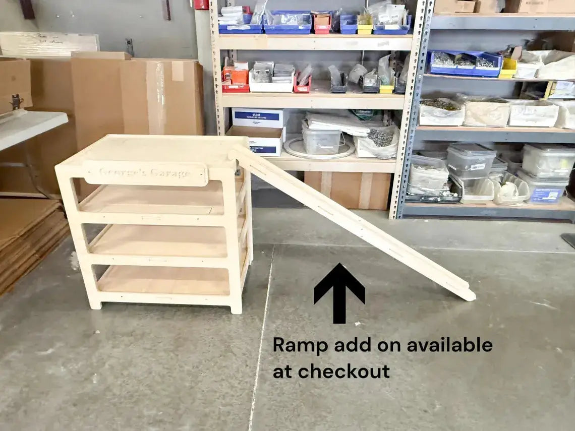 CADEN- Toy Car Ramp + Storage by Bush Acres
