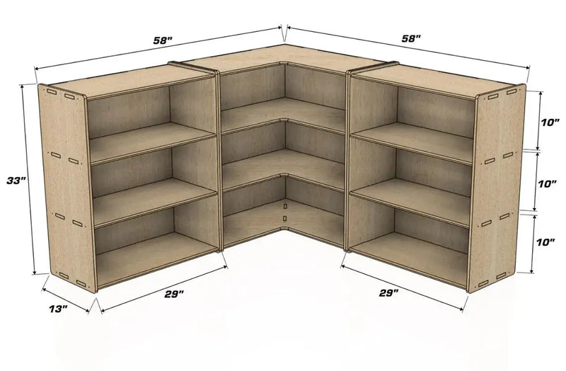 JARED BUNDLE- Corner Shelf Unit by Bush Acres