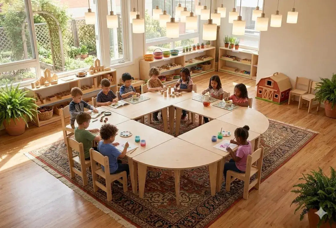 ARI- Semi-Circle Table with Set of 4 Chairs, photo 4 of 5