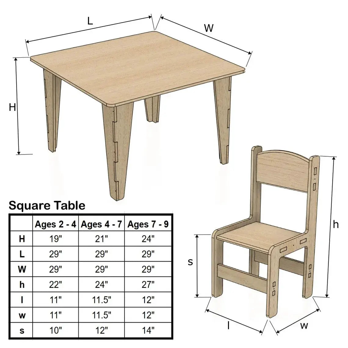 SCARLETT- Square Table with Set of 4 Chairs by Bush Acres