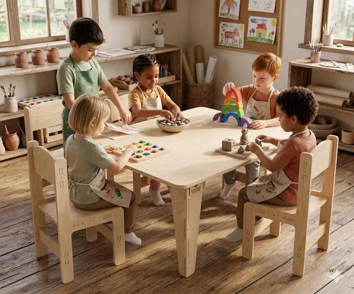 REMI- Rectangular Table with Set of 4 Chairs, photo 3 of 3