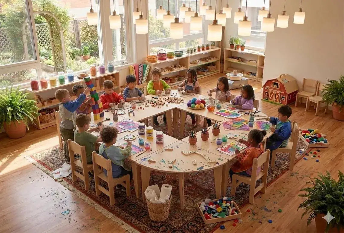 ARI- Semi-Circle Table with Set of 4 Chairs by Bush Acres