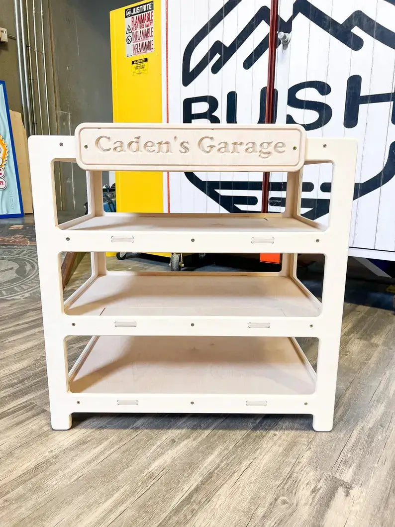 CADEN- Toy Car Ramp + Storage by Bush Acres