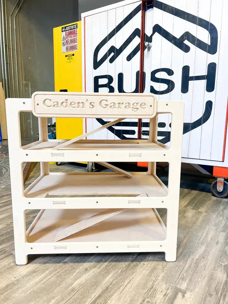 CADEN- Toy Car Ramp + Storage by Bush Acres