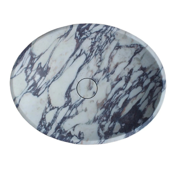 Calacatta Viola Marble Oval Above Vanity Bathroom Sink 14x18x5