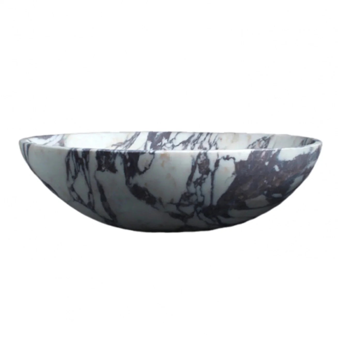 Calacatta Viola Marble Oval Shape Above Vanity Bathroom Sink (W)14" (L)18" (H)5" by GobekDesign