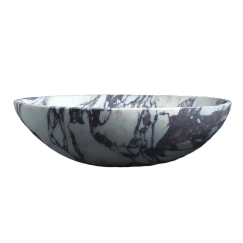 Calacatta Viola Marble Oval Shape Above Vanity Bathroom Sink (W)14" (L)18" (H)5" by GobekDesign