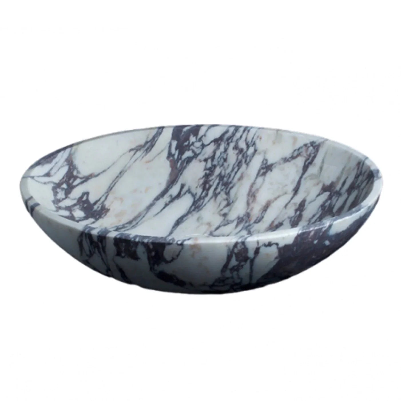 Calacatta Viola Marble Oval Shape Above Vanity Bathroom Sink (W)14" (L)18" (H)5" by GobekDesign
