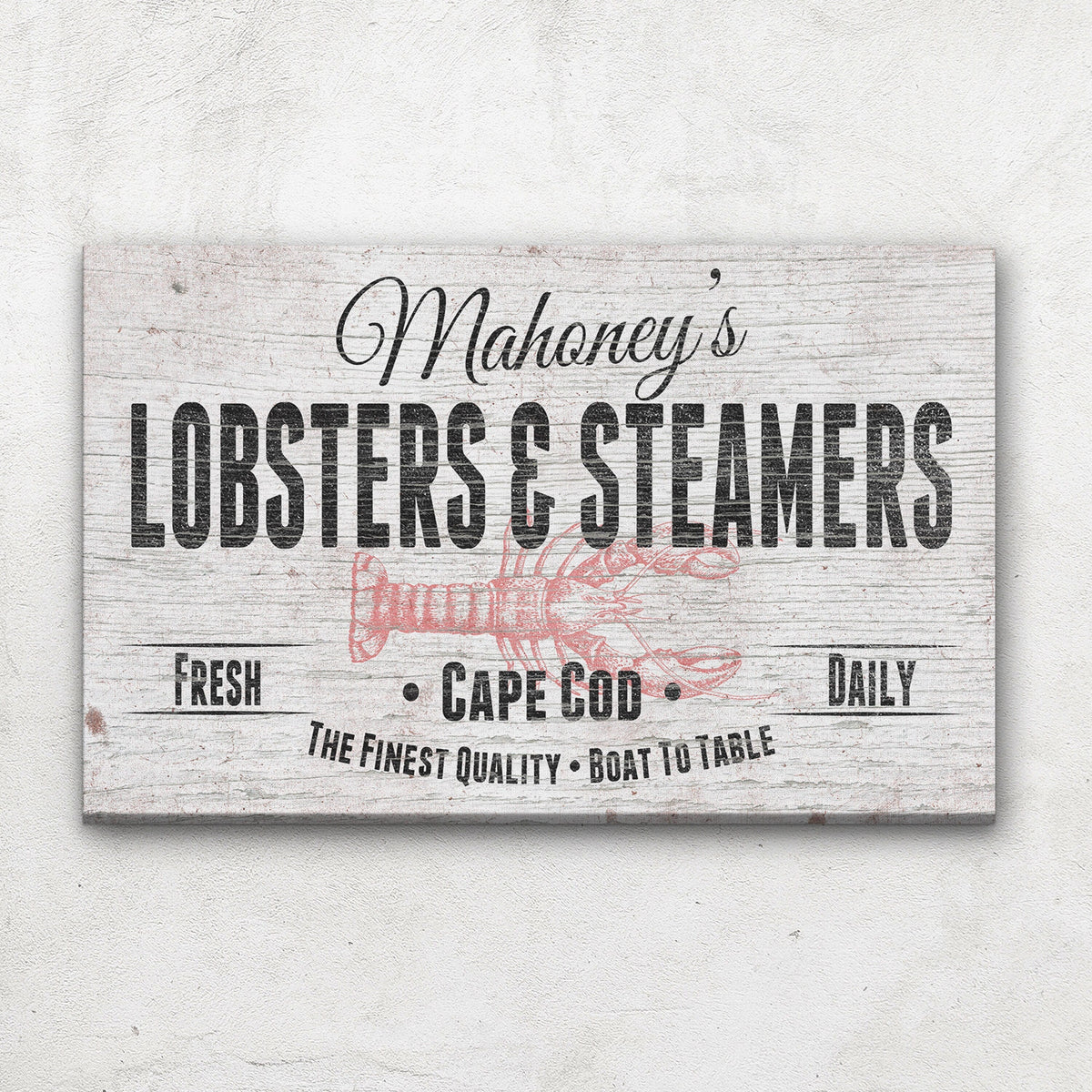Personalized Lobster & Steamers Restaurant Canvas Sign, photo 2 of 10