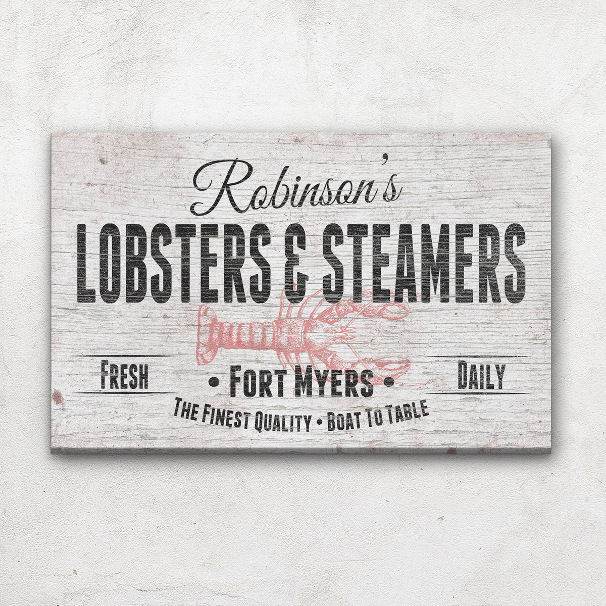 Personalized Lobster & Steamers Restaurant Canvas Sign, photo 10 of 10