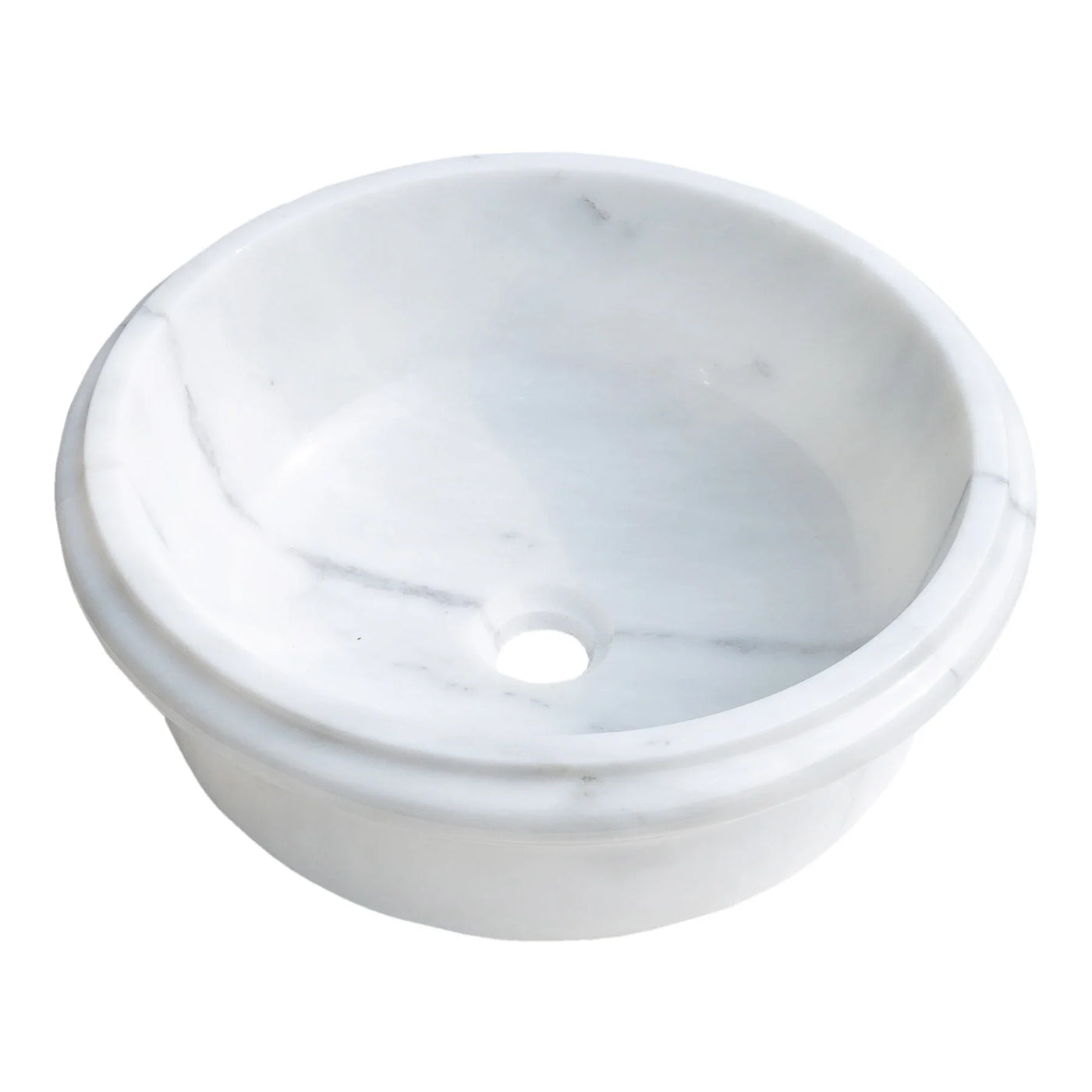 Carrara White Marble Waterfall Drop-in Sink Polished 17 inch by GobekDesign