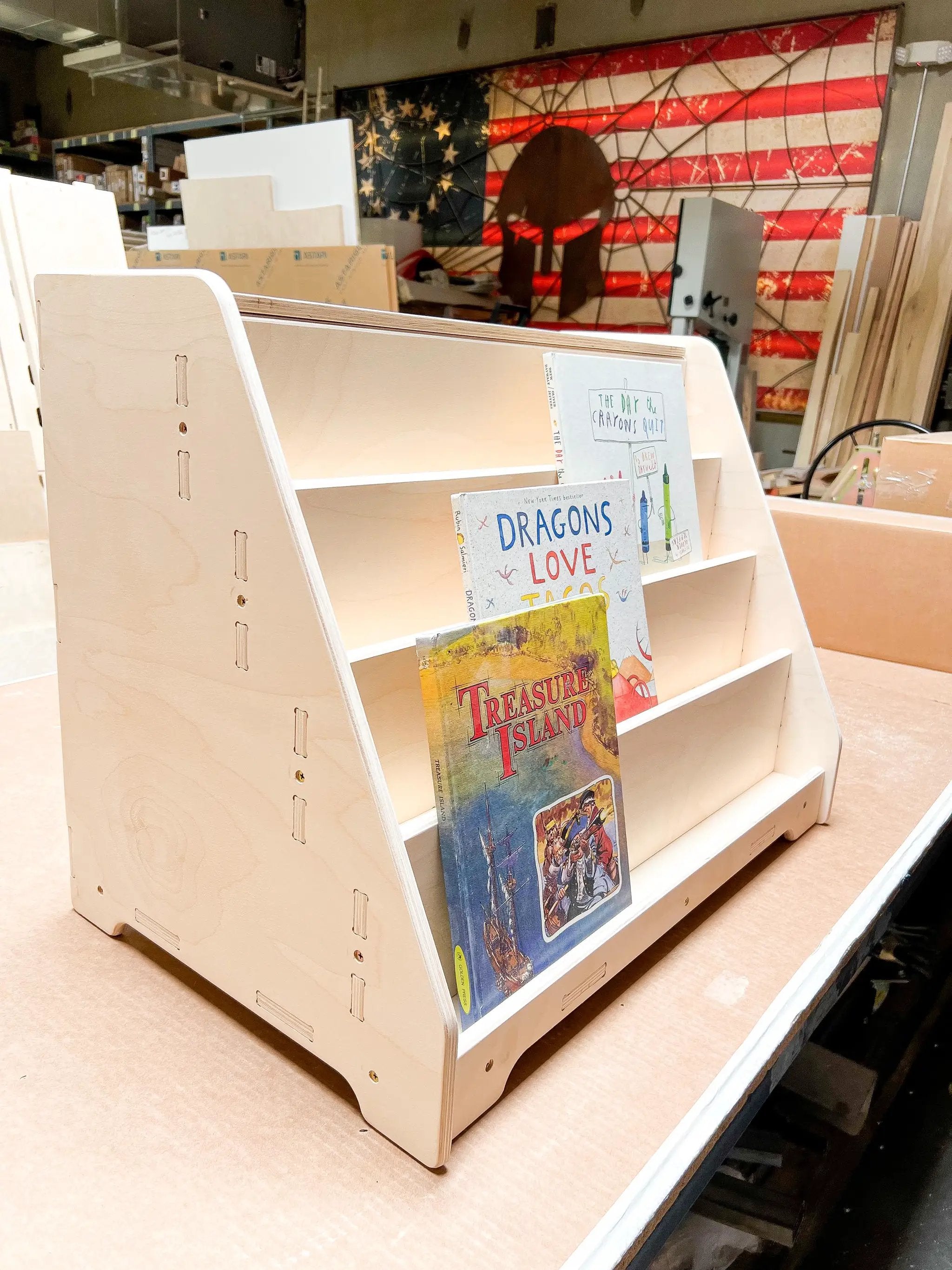 TOMIBOY- Bookshelf with Hidden Storage by Bush Acres