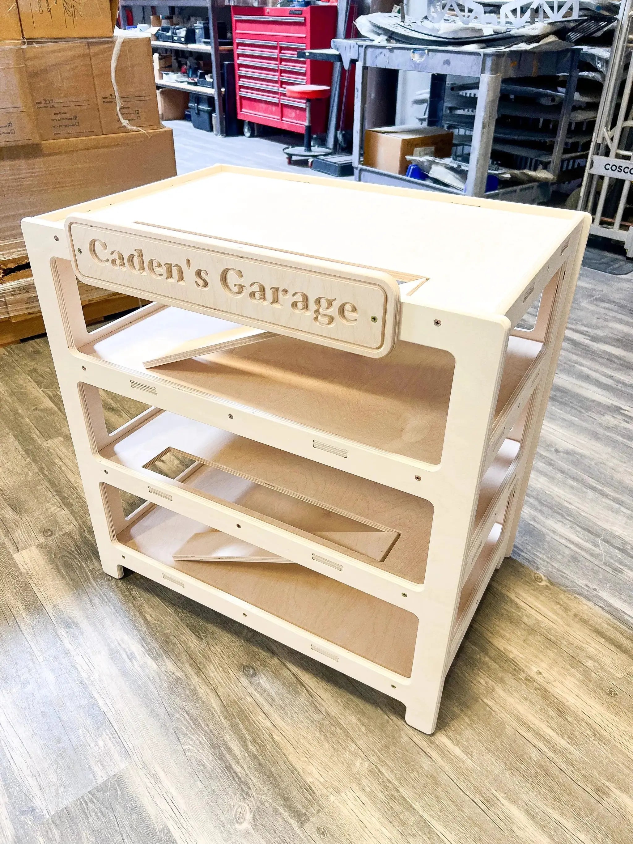 CADEN- Toy Car Ramp + Storage by Bush Acres