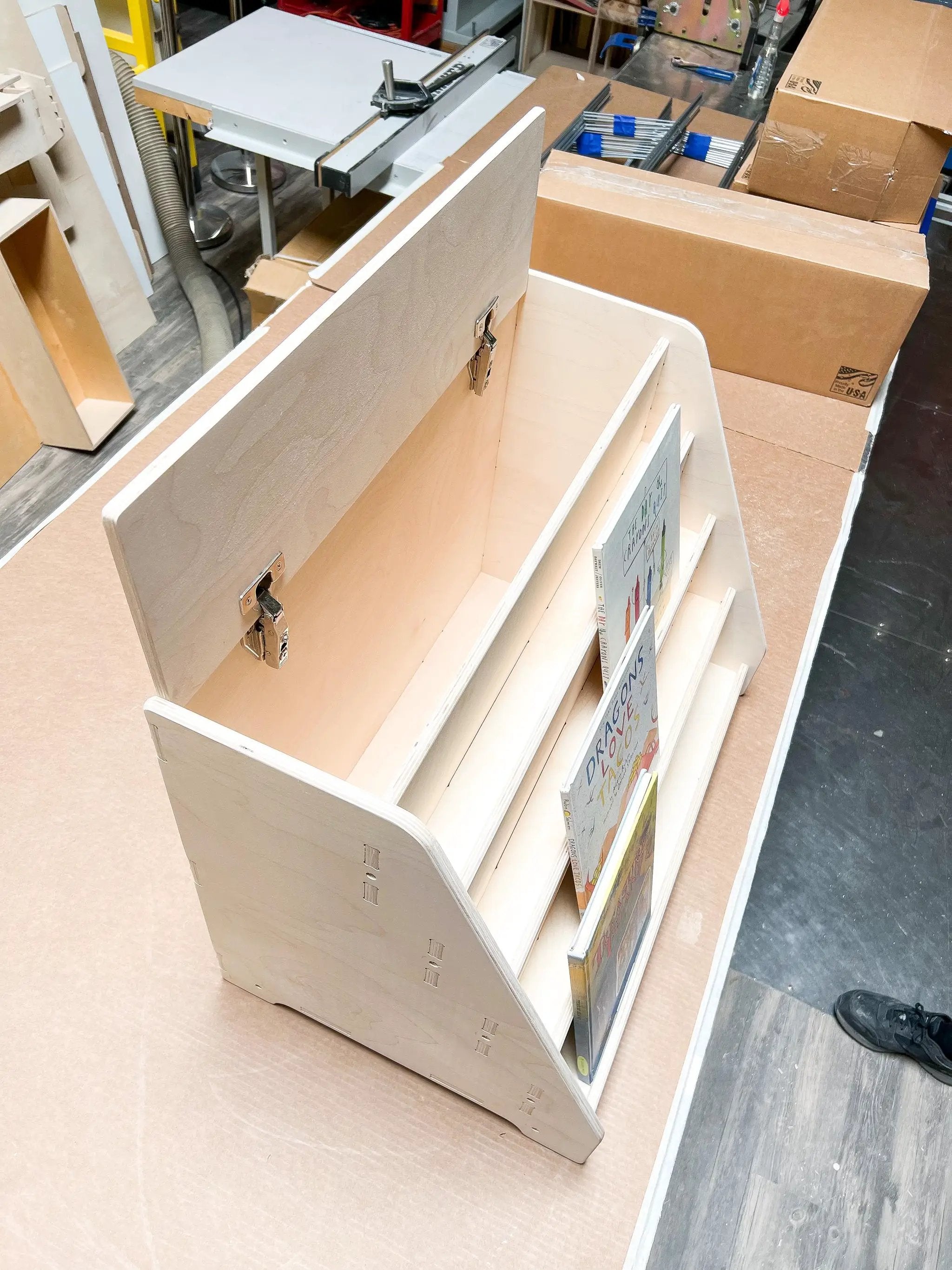 TOMIBOY- Bookshelf with Hidden Storage by Bush Acres