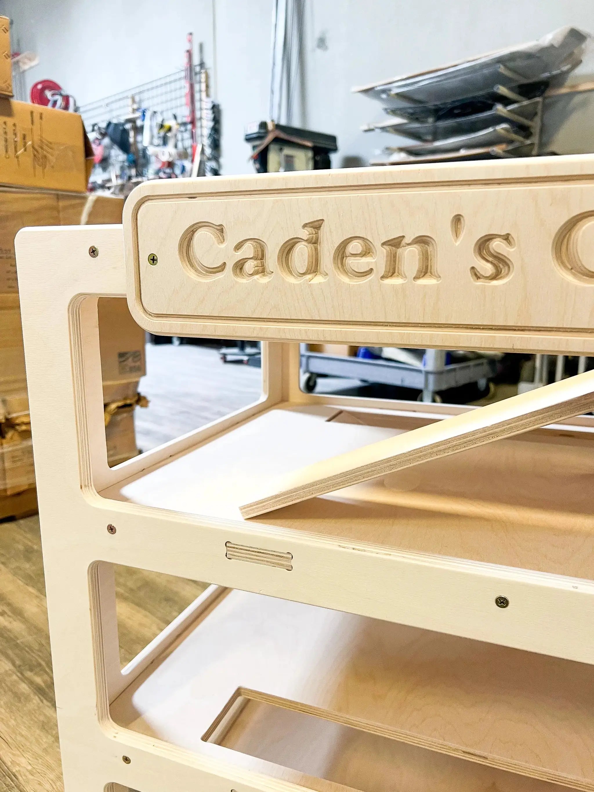 CADEN- Toy Car Ramp + Storage by Bush Acres