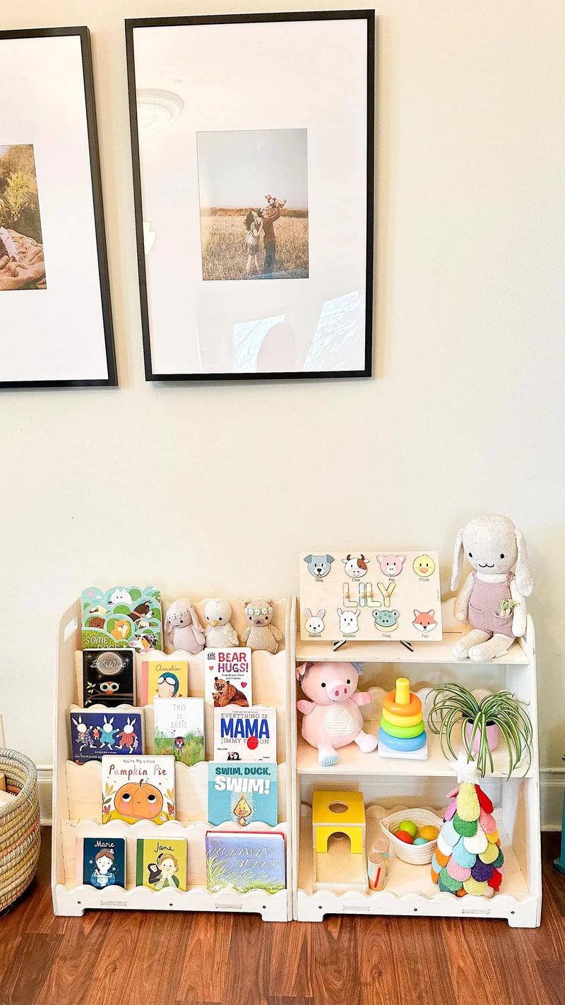 LORI SCALLOPED- Bookshelf + Toy Shelf Set by Bush Acres