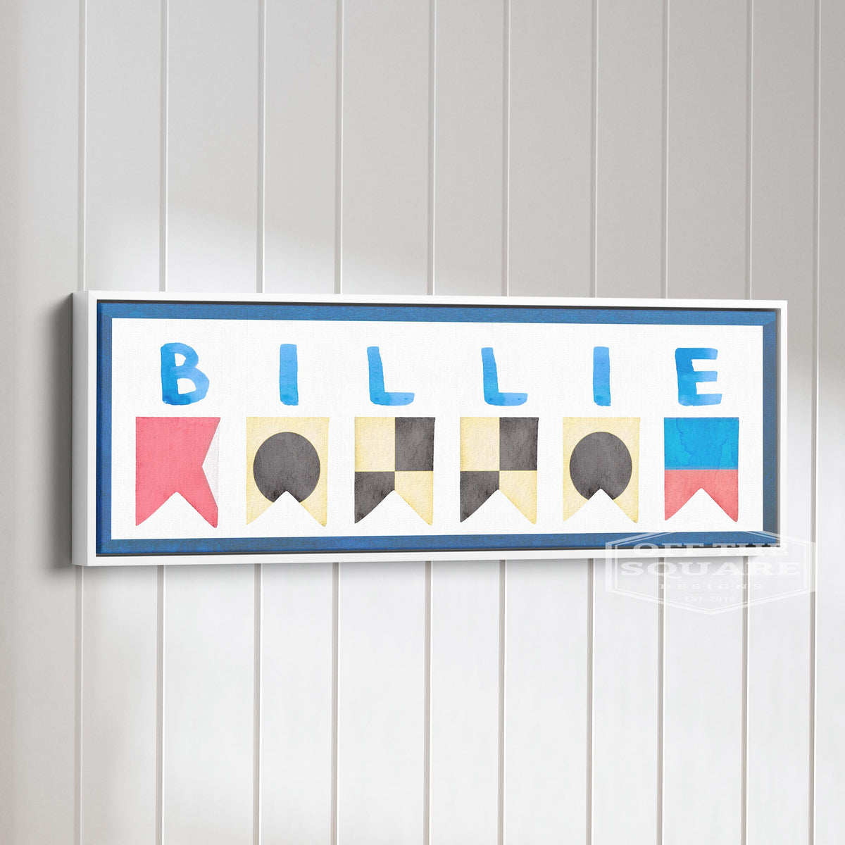 Personalized Nautical Flag Kid's Name Framed Canvas Print, photo 4 of 10
