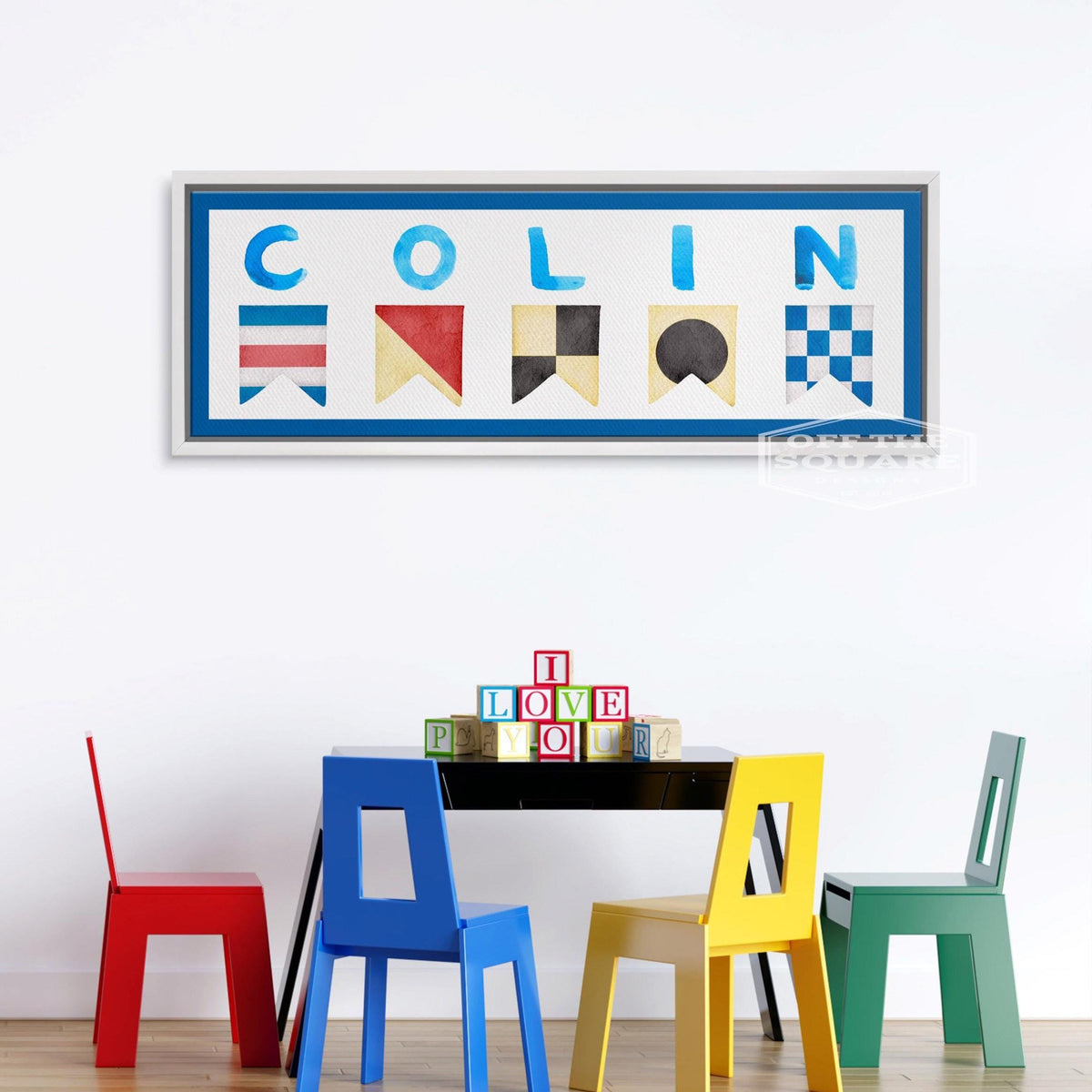 Personalized Nautical Flag Kid's Name Framed Canvas Print, photo 6 of 10