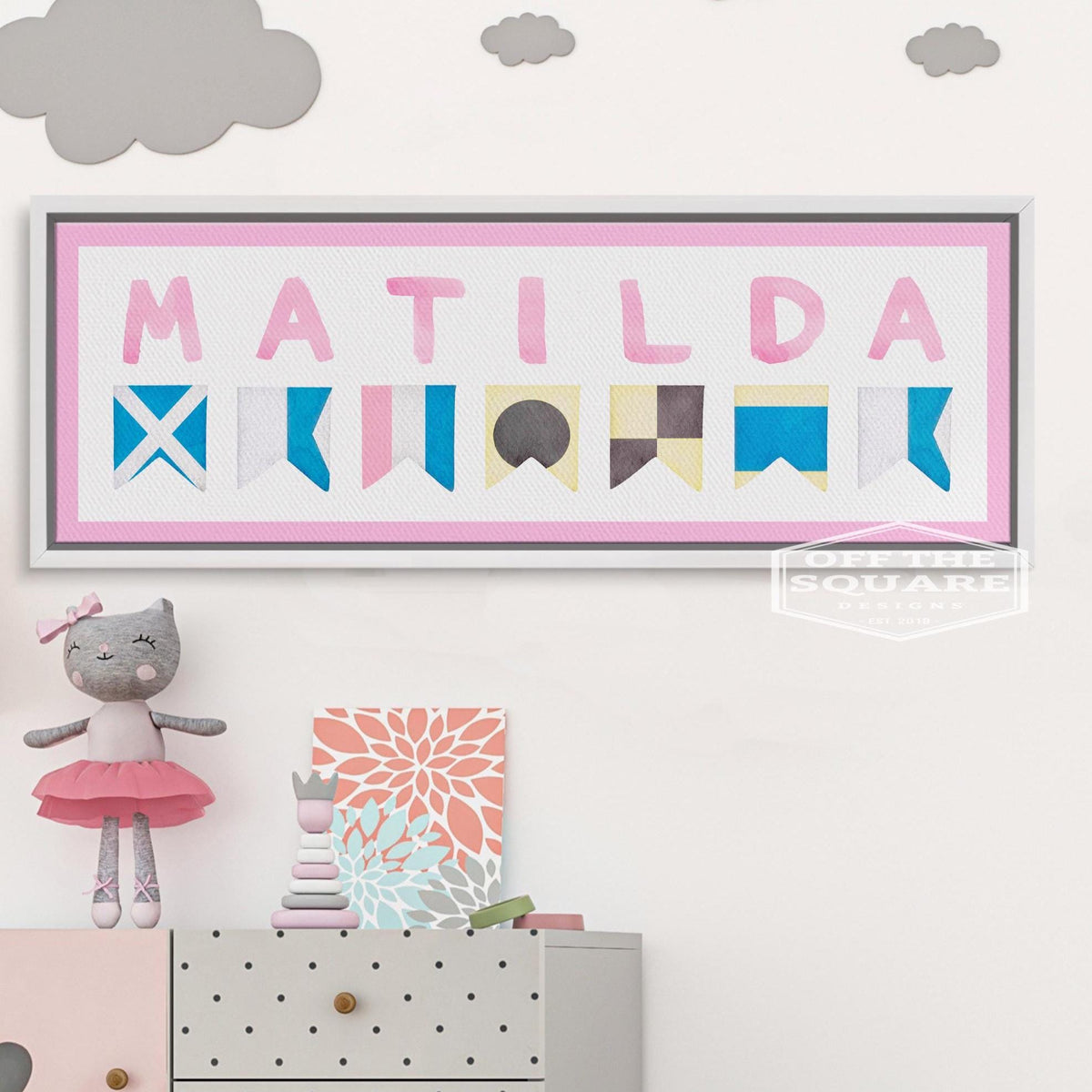 Personalized Nautical Flag Kid's Name Framed Canvas Print, photo 5 of 10