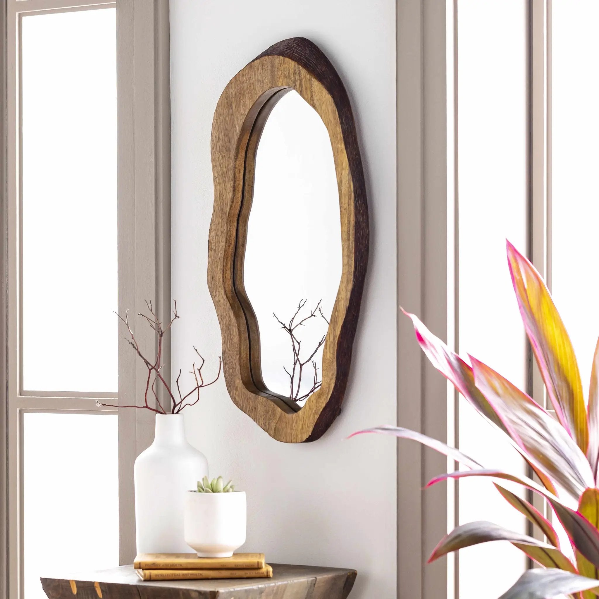 Ilaya Wood Mirror by Boutique Rugs