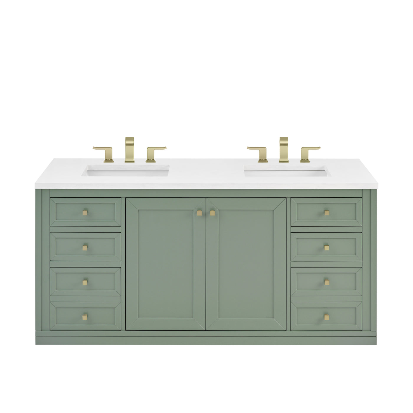 James Martin Chicago 60" Double Bathroom Vanity, Smokey Celadon, view 31