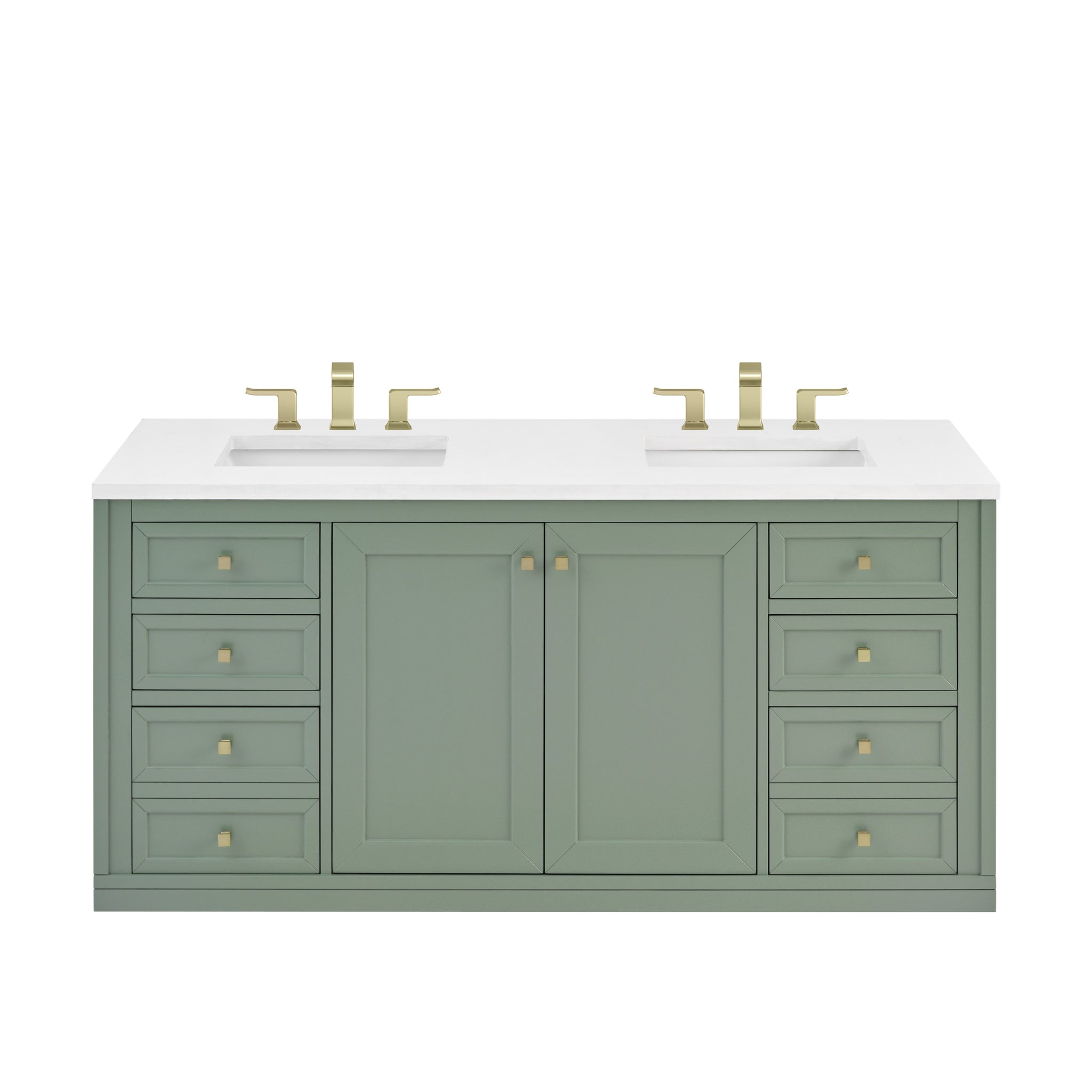 James Martin Chicago 60" Double Bathroom Vanity, Smokey Celadon, view 31