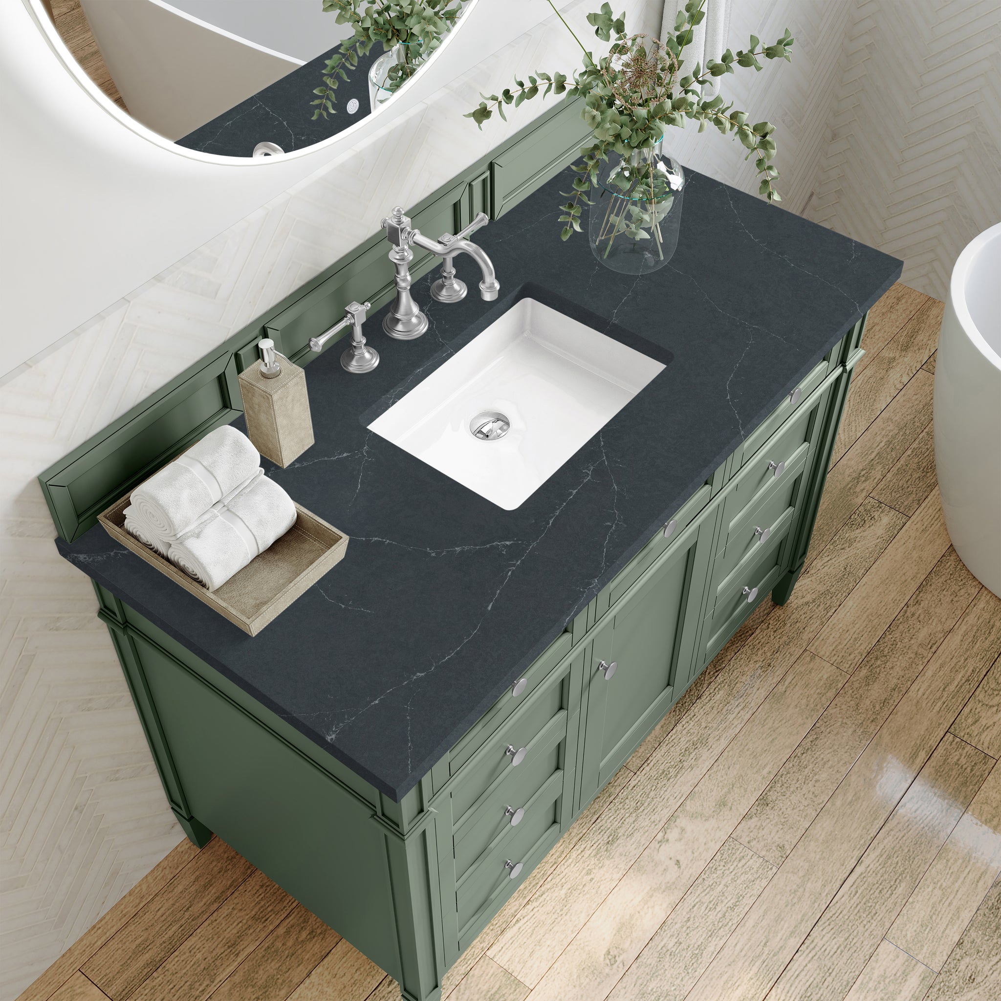 James Martin Brittany 48" Single Bathroom Vanity, Smokey Celadon, view 26