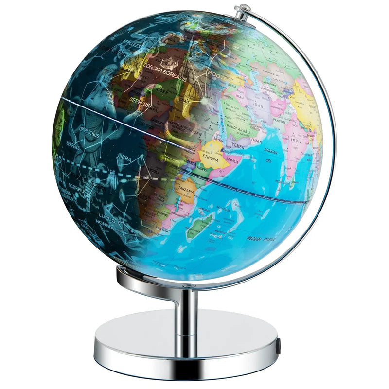 3-in-1 Illuminated World Globe with Stand and 88 Constellations by DirectDeals