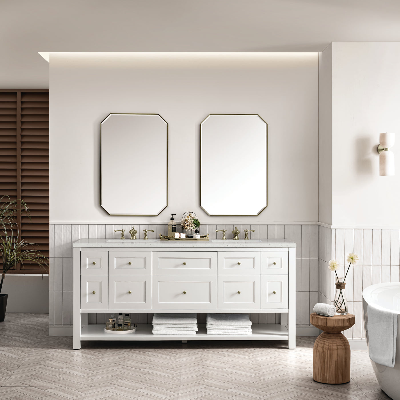 James Martin Breckenridge 72" Double Bathroom Vanity, Bright White, view 31