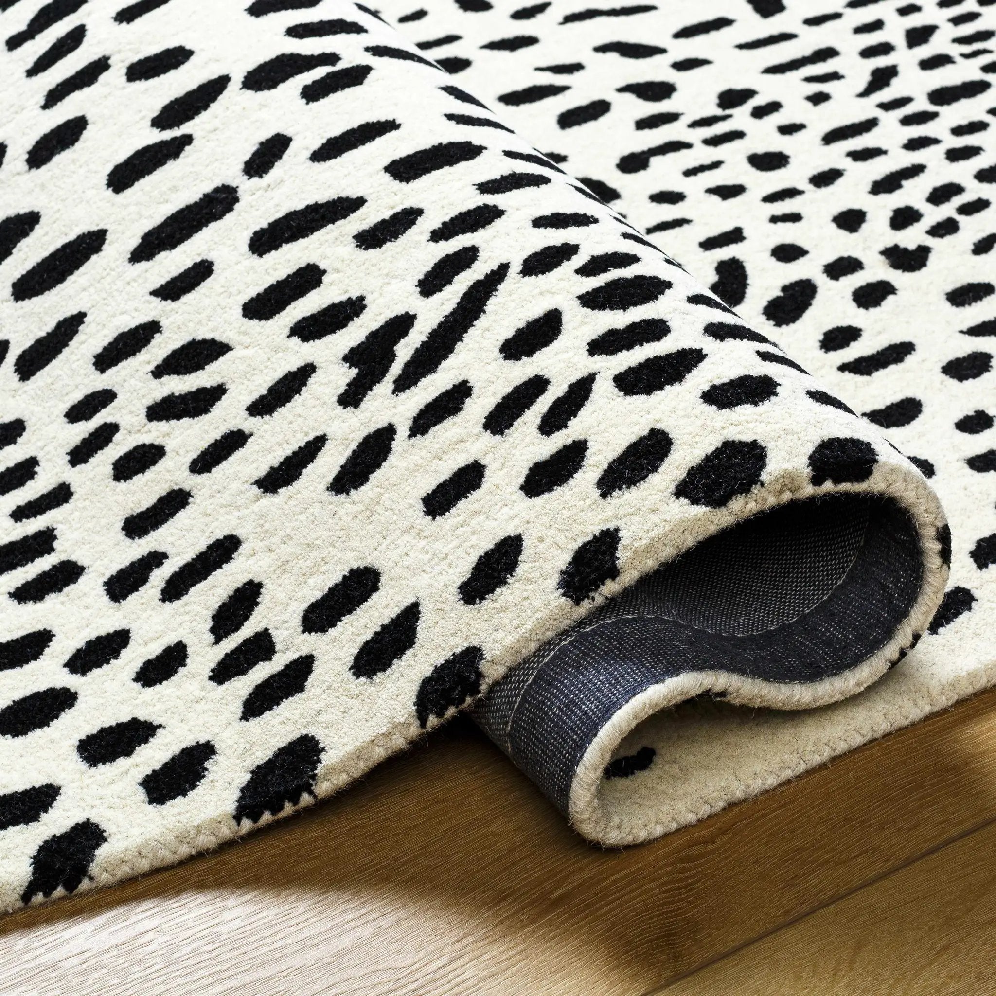 Athena White Giraffe Print Wool Rug by Boutique Rugs