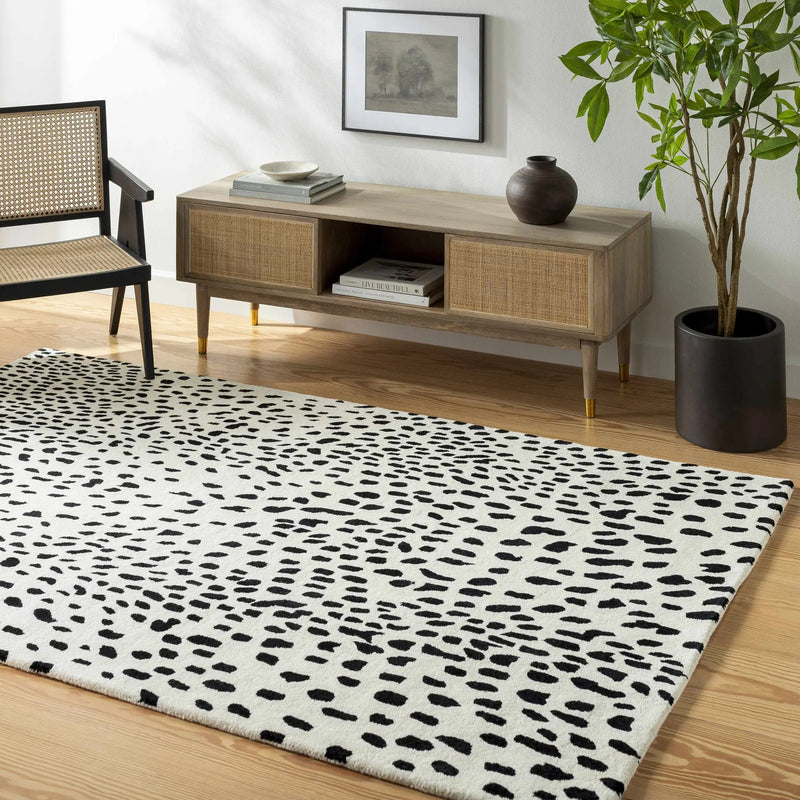 Athena White Giraffe Print Wool Rug by Boutique Rugs