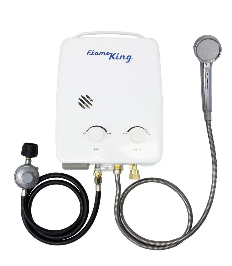 Flame King Tankless Outdoor Portable Camping Hot Shower Propane Gas 5L 1.32GPM Water Heater 34,000 BTU by Flame King Products