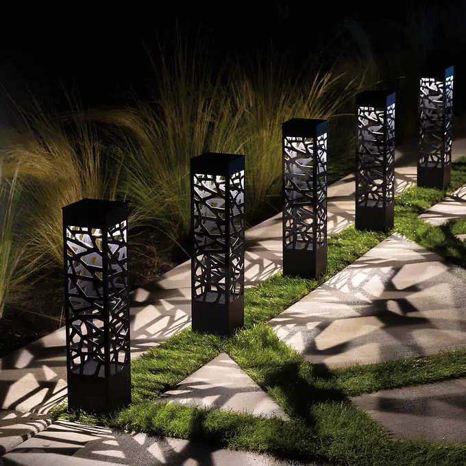 SmartYard Square Solar Bollard Pathway Lights – 35 Lumen, 5-pack by Outdoor Solar Outlet