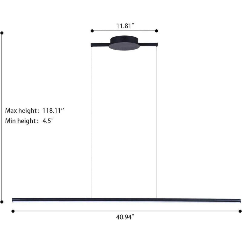 Zicbol Kitchen Island Pendant Lighting 40.94 Inch Linear Light Fixture Chandelier 16W 3000K Warm Light Dimmable LED Hanging Light Fixture for Dining Room, Kitchen, Breakfast Bar, Living Room Black by Selzalot