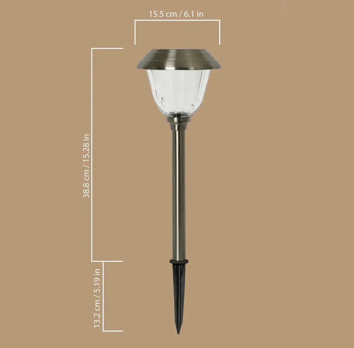 Energizer (SmartYard) 10 Pack Solar Pathway LED Lights Outdoor 15 Lumen-Stainless Steel by Outdoor Solar Outlet
