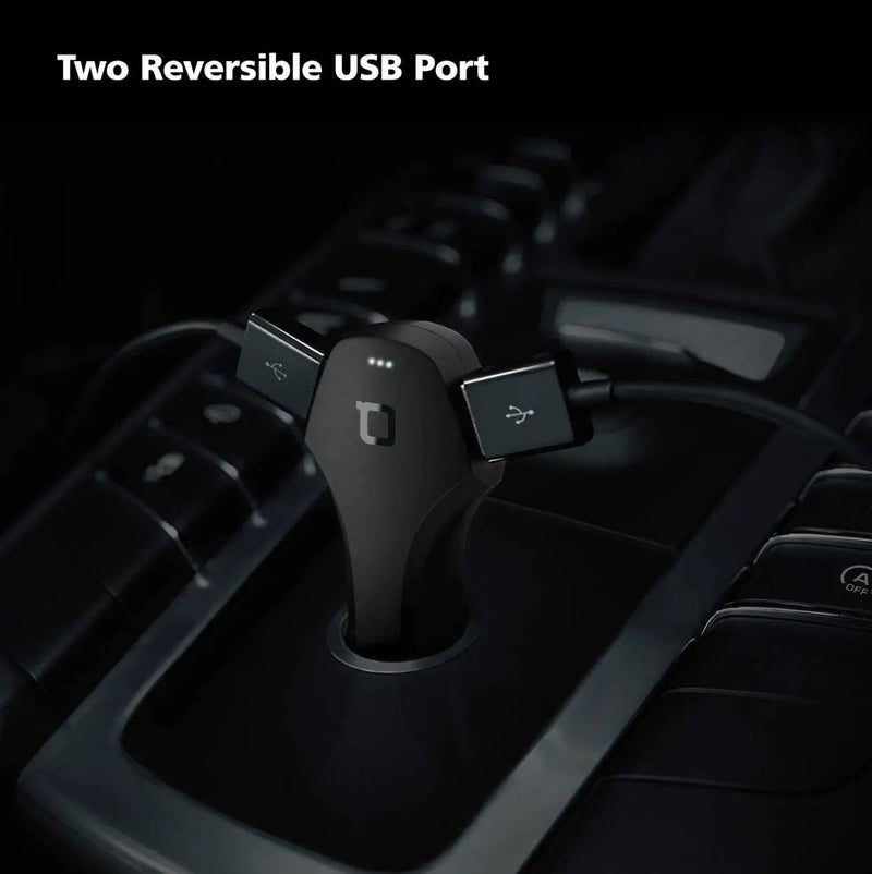 ZUS Smart Car Charger with App to Save Car's Location, 2 Ports Car Charger with Led for iPhone XS/Max/XR/X/8/7/6/Plus by Outdoor Solar Outlet