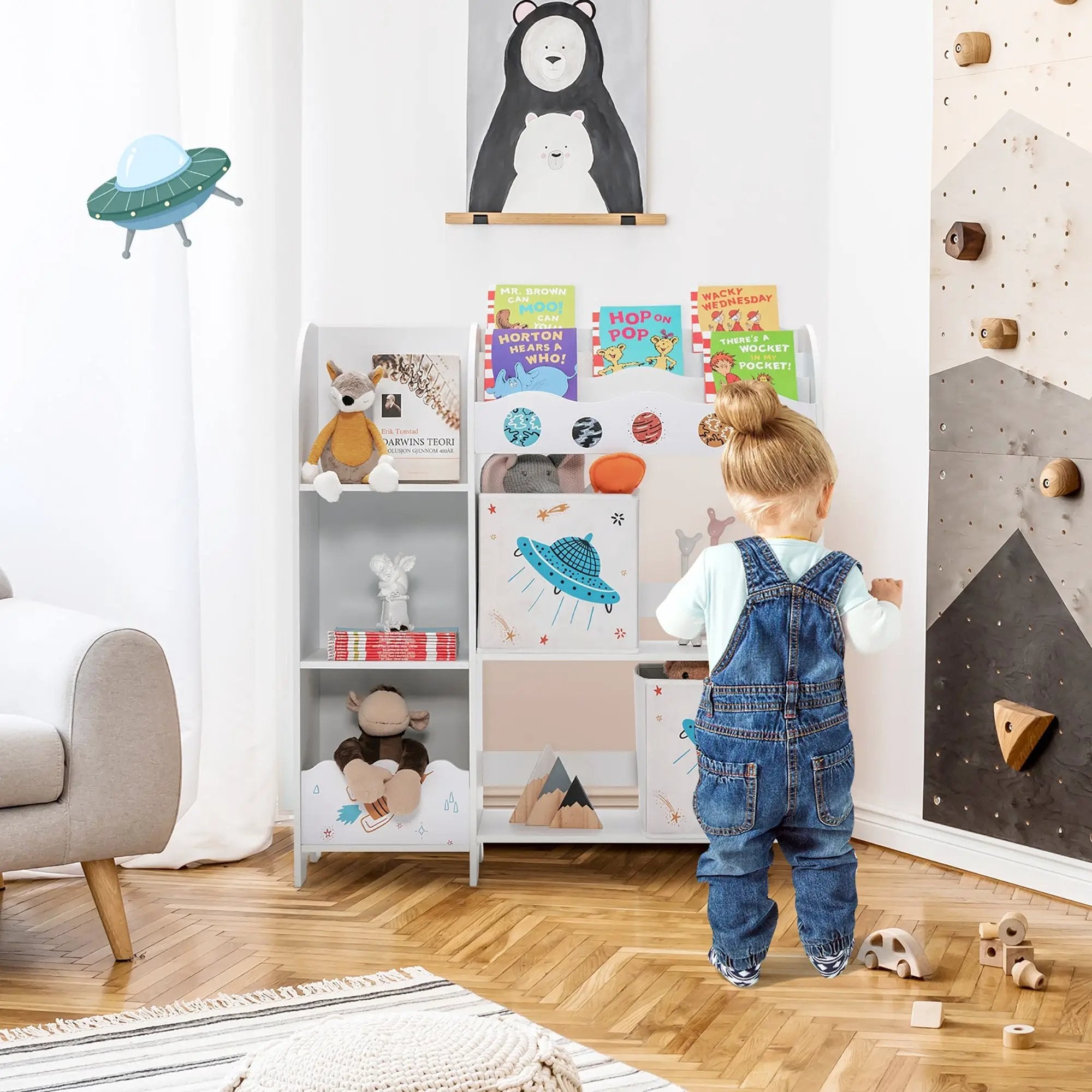 Kids Toy and Book Organizer Children with Storage Bins by DirectDeals