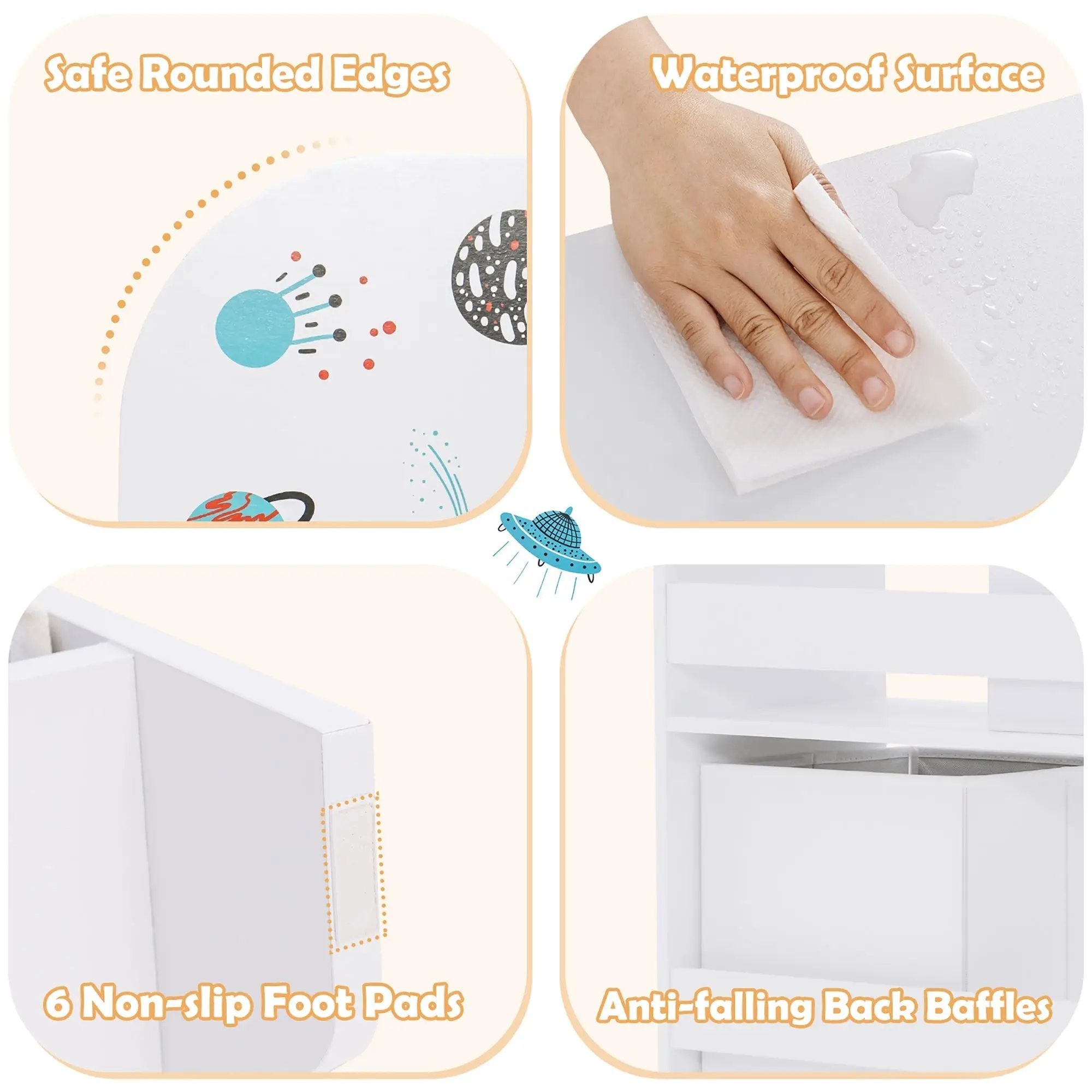 Kids Toy and Book Organizer Children with Storage Bins by DirectDeals