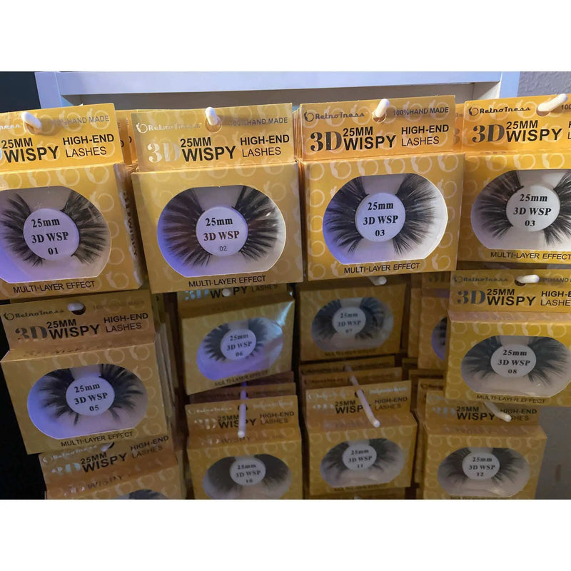 RetroTress 3D 25mm Wispy High-End Lashes Mink Matte 100% HAND MADE Eyelashes Bulk by Selzalot