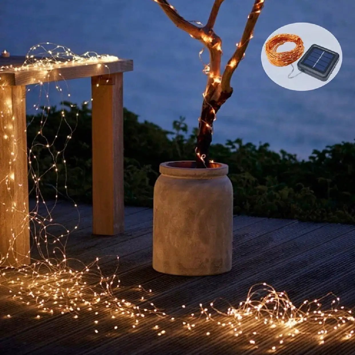 2PK Solar String Lights Outdoor Copper Wire, Waterproof Solar Fairy Lights with 8 Lighting Modes by Outdoor Solar Outlet