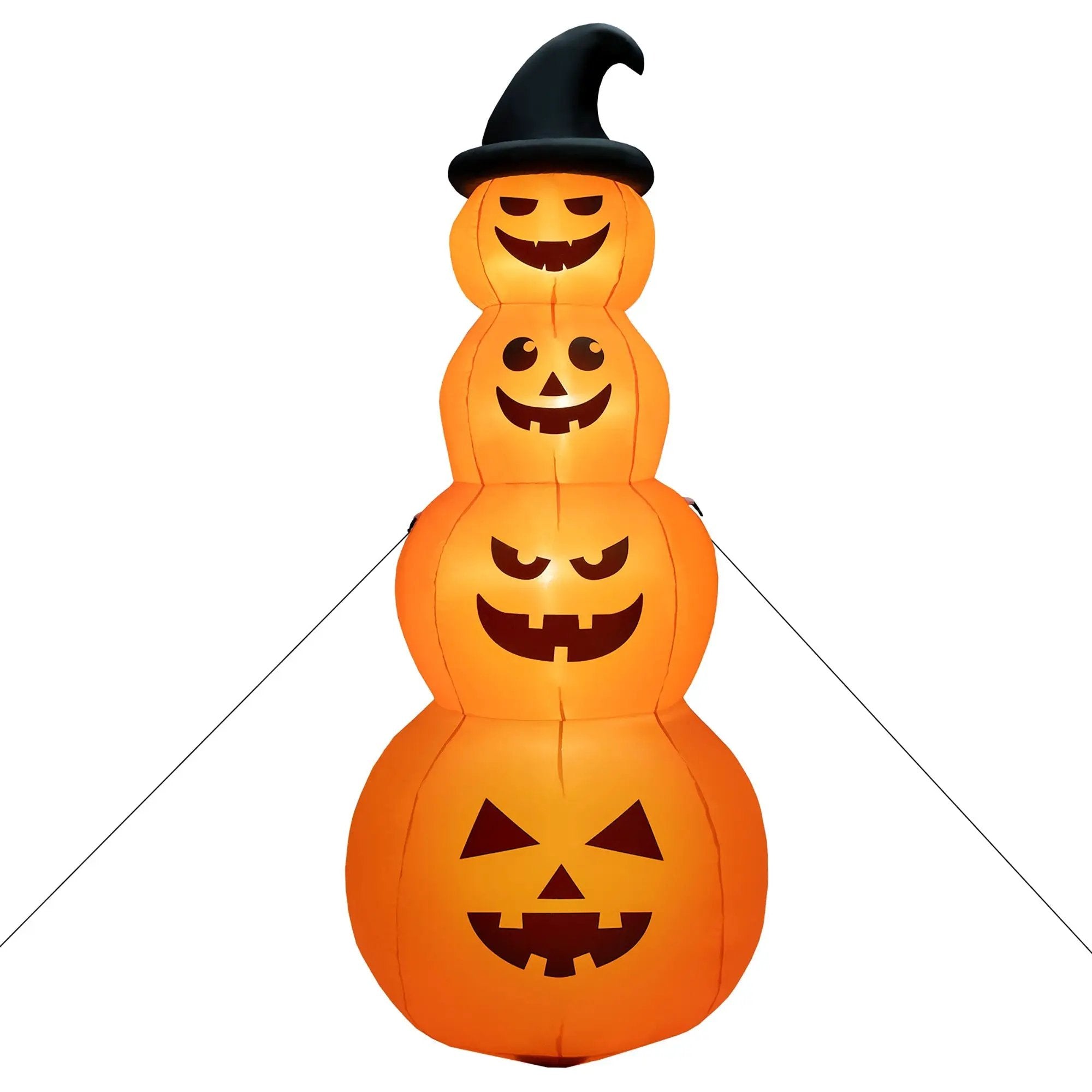 8 Feet Inflatable Halloween Pumpkins Stack with Built-in LED Lights by DirectDeals