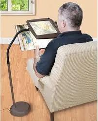 LightView Pro 8X10 - Full Page Magnifying Floor Lamp - Hands Free Magnifier with Bright LED Light for Reading - Flexible Gooseneck Holds Position by Outdoor Solar Outlet