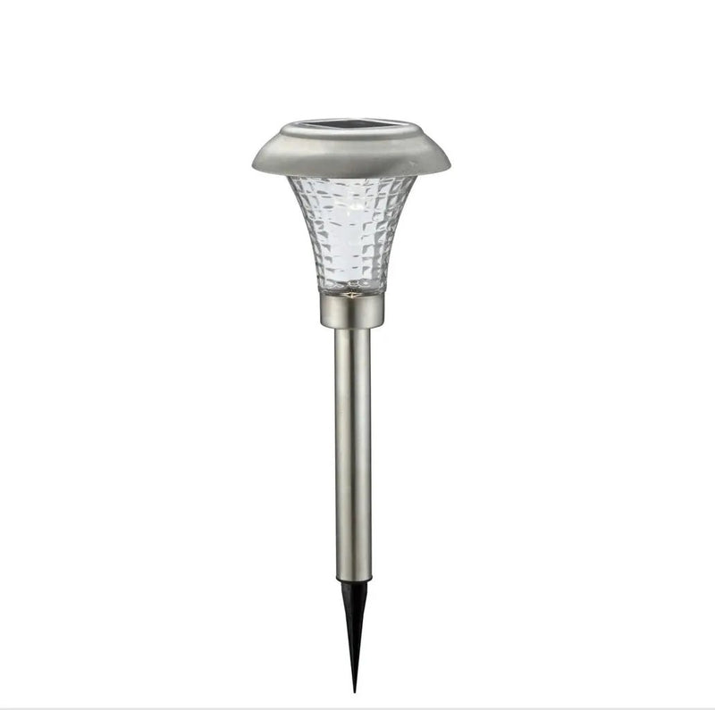 High-End 8 Pack Solar Pathway Lights Glass Stainless Steel Warm White, Auto On/off 15 Lumen by Outdoor Solar Outlet