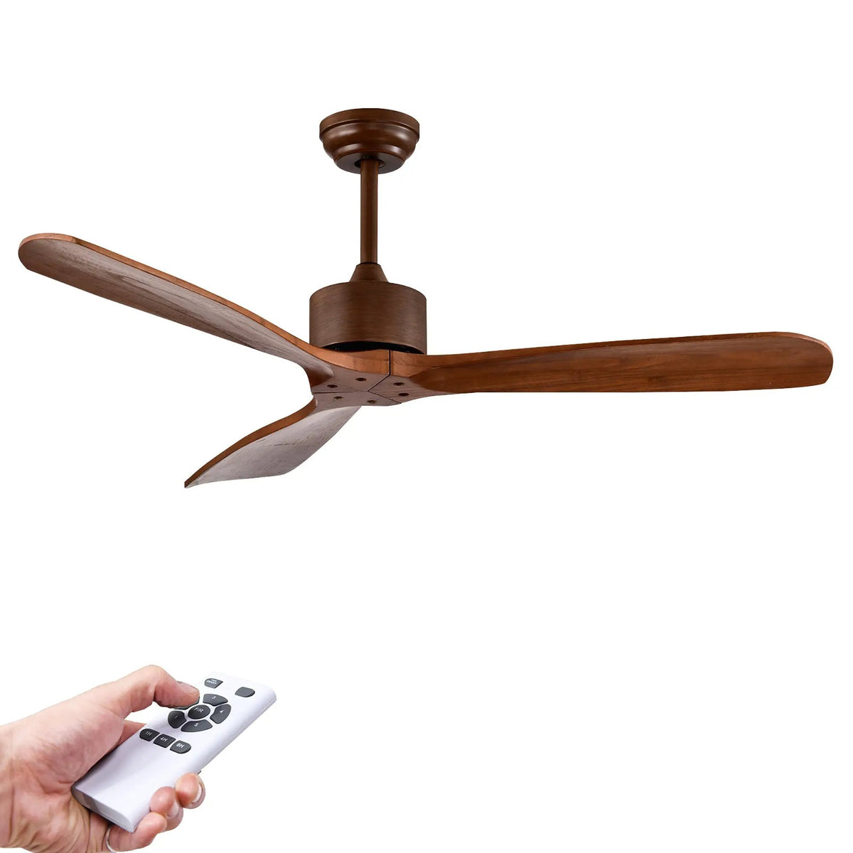 52 Inch Modern Ceiling Fan Indoor Outdoor Brushed Nickel Finish with Remote, photo 5 of 16