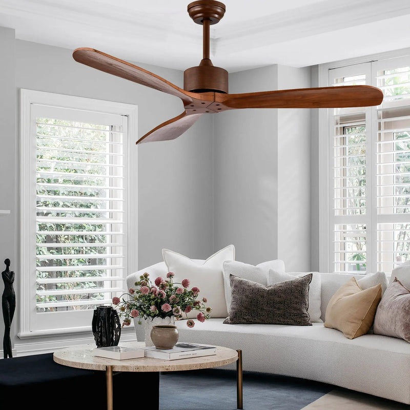 52 Inch Modern Ceiling Fan Indoor Outdoor Brushed Nickel Finish with Remote by DirectDeals