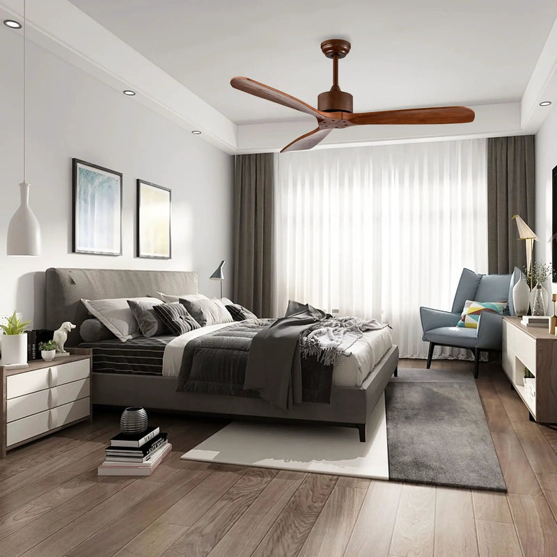 52 Inch Modern Ceiling Fan Indoor Outdoor Brushed Nickel Finish with Remote by DirectDeals