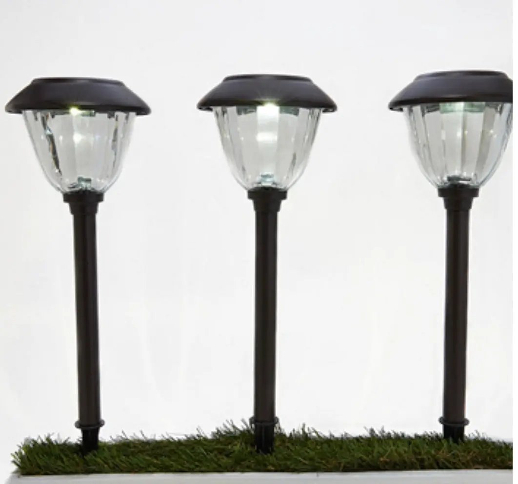 Energizer 8 Pack Solar Pathway LED Lights Outdoor-Stainless Steel -15 Lumen( Black ) by Outdoor Solar Outlet