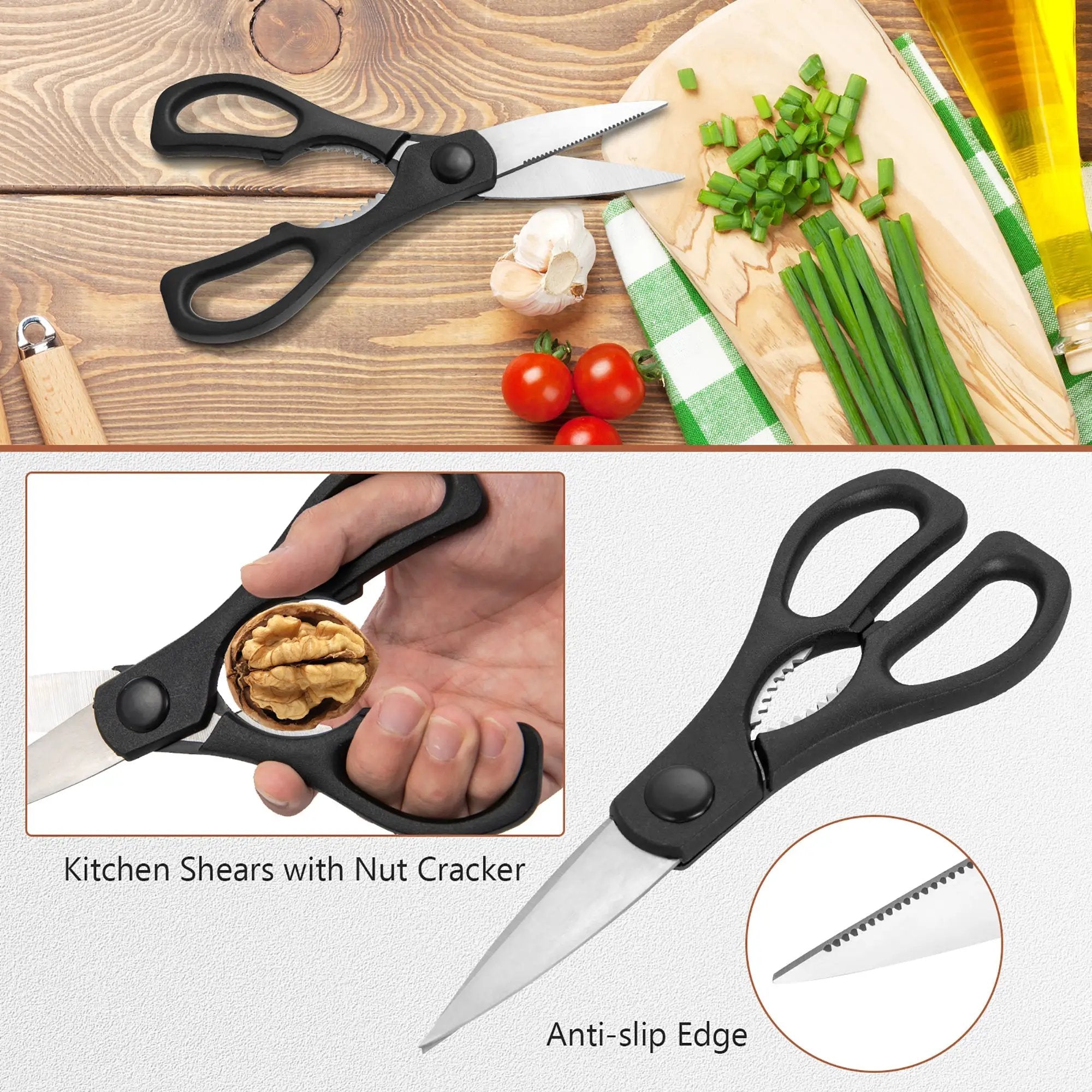 16-Piece Stainless Steel Kitchen Knife Set with Sharpener by DirectDeals