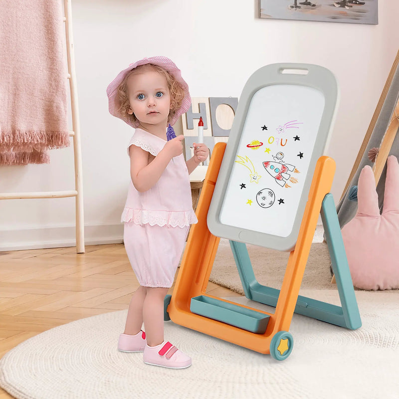 Kids Height Adjustable Art Easel Set with Chair by DirectDeals